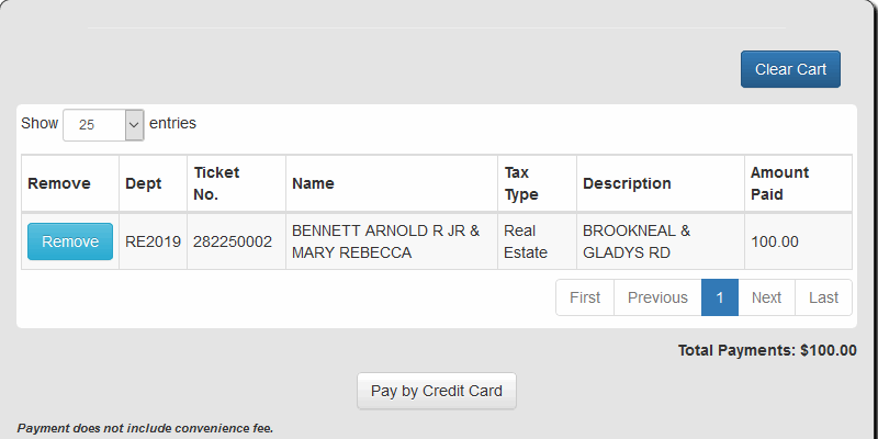 Checkout screen example